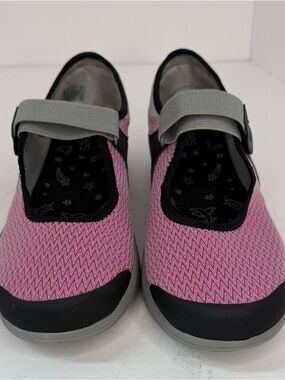 Women's BZees Pink Mary Jane Active Shoes with Hook-and-Loop Strap